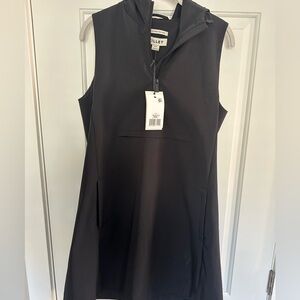 Tilley Sleeveless Black Hooded golf coat dress